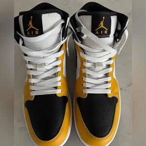 Air Jordan High-Top Sneakers in Black and Yellow